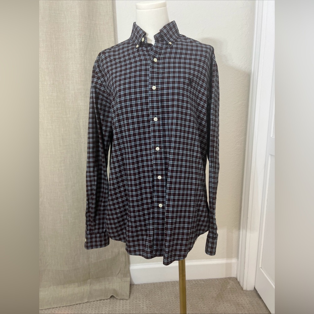 Men’s Ralph Lauren Button Down‎ Black/red/blue/white Size Medium